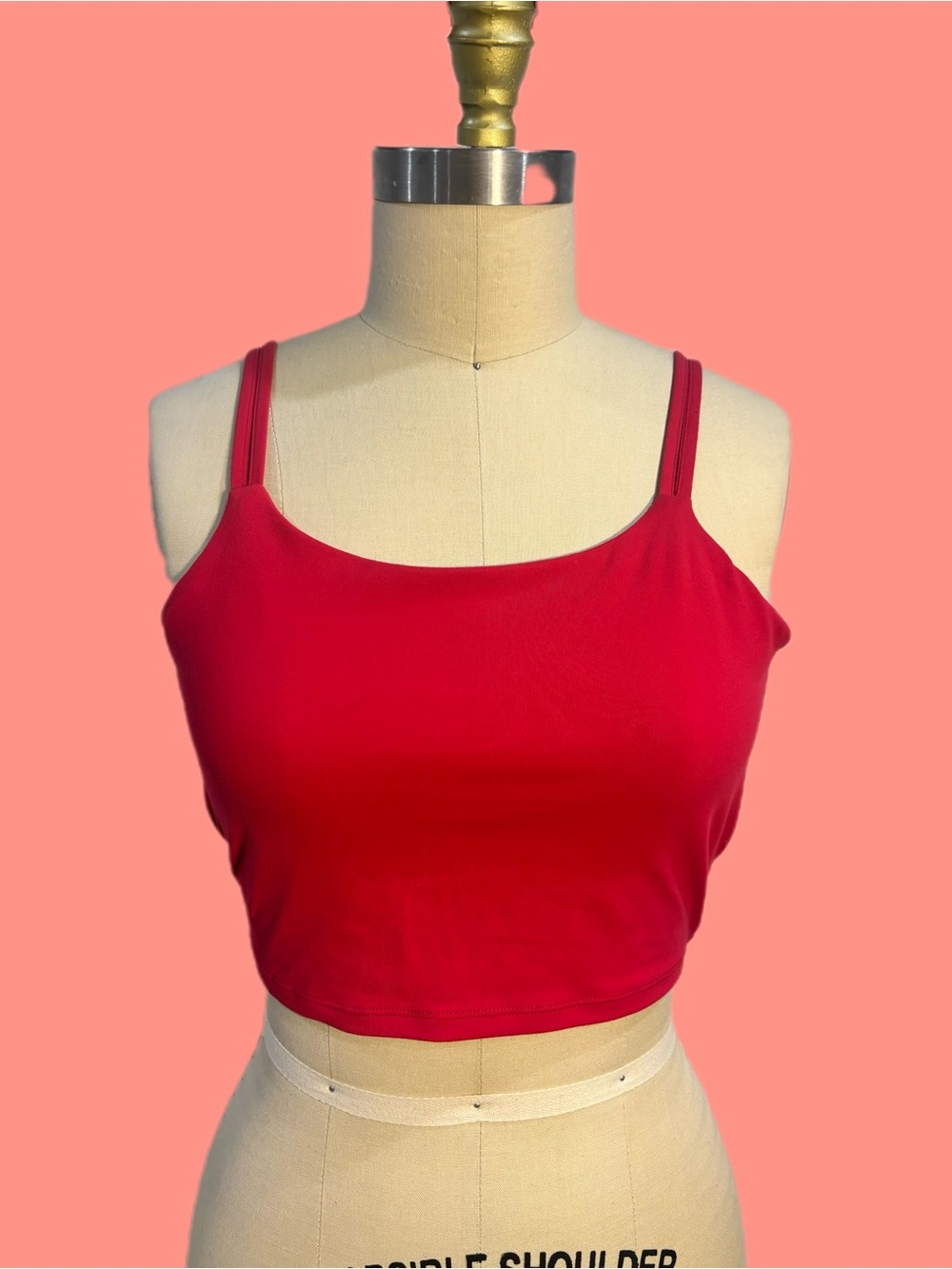 HALARA Red Double-Strap Crop Tank